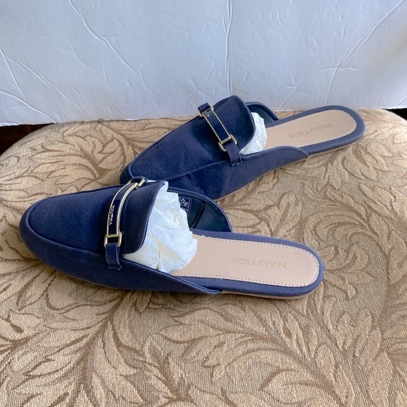 Nautical Labella woman’s navy blue loafer flat mules slip on textile upper 8.5🌹 - Picture 12 of 17